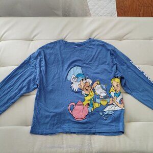 Women's XS Vintage DISNEY ALICE IN WONDERLAND Blue Shirt